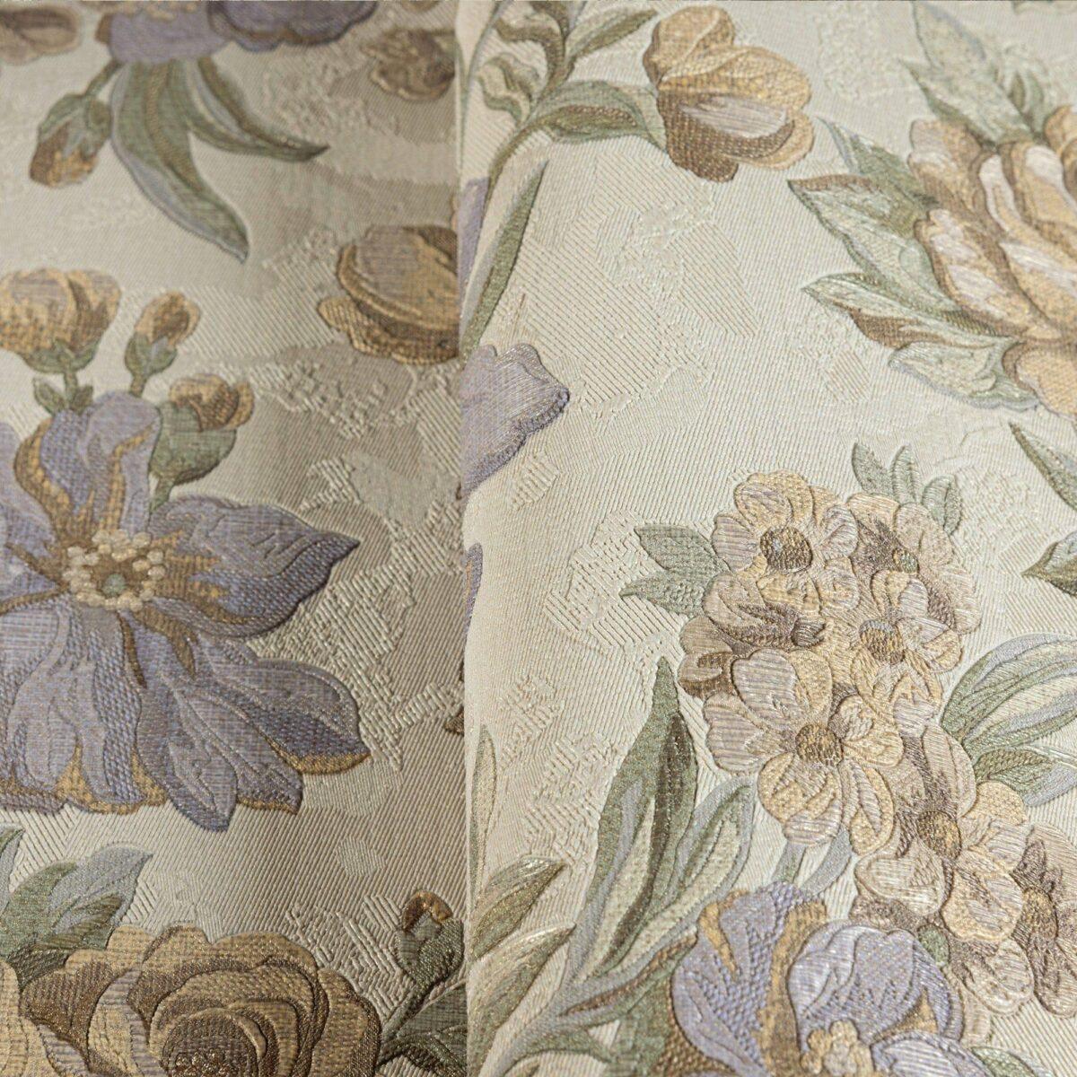 Blooming Roses Floral Pattern Wallpaper Beige Light Blue Code 5806-3 - Image 3