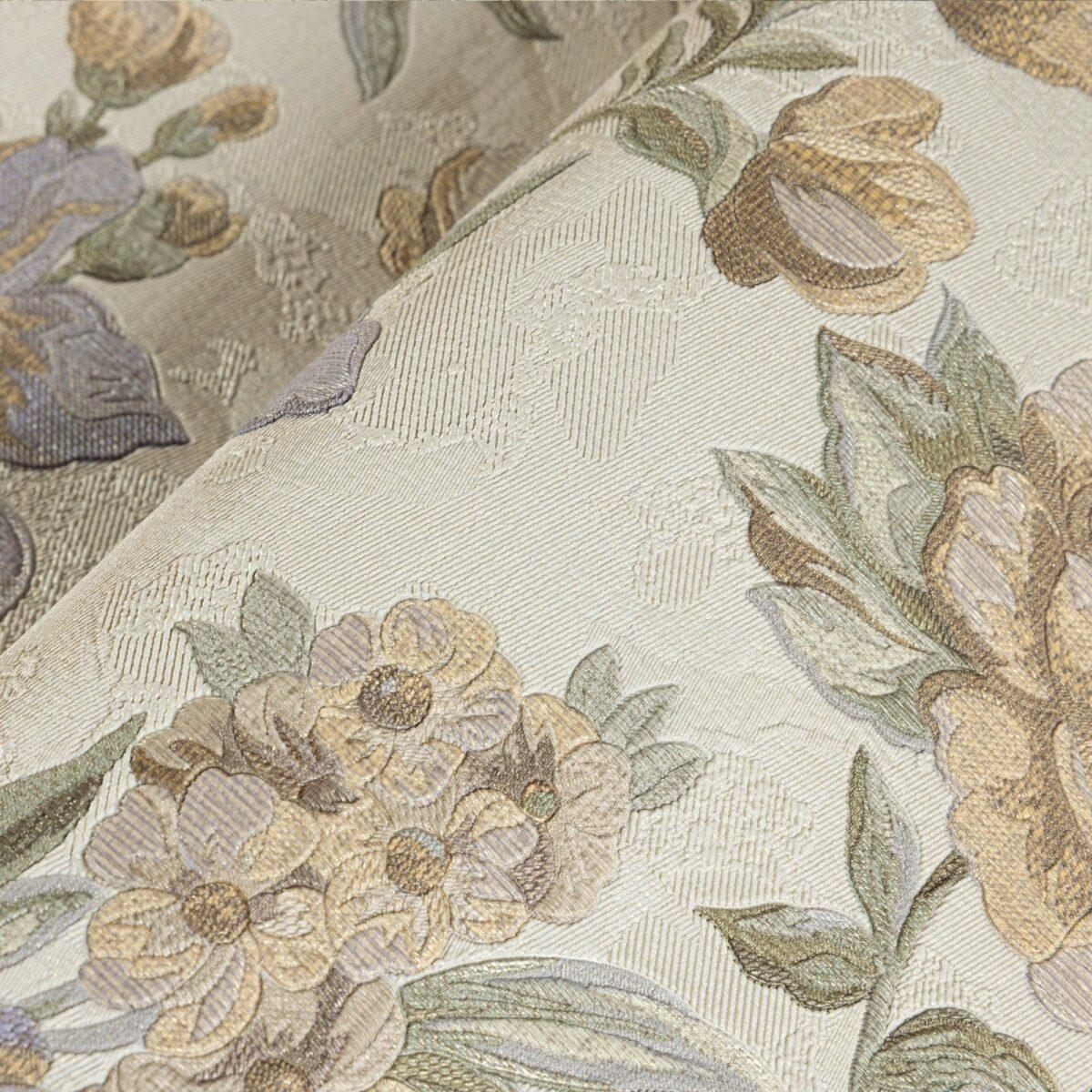 Blooming Roses Floral Pattern Wallpaper Beige Light Blue Code 5806-3 - Image 4