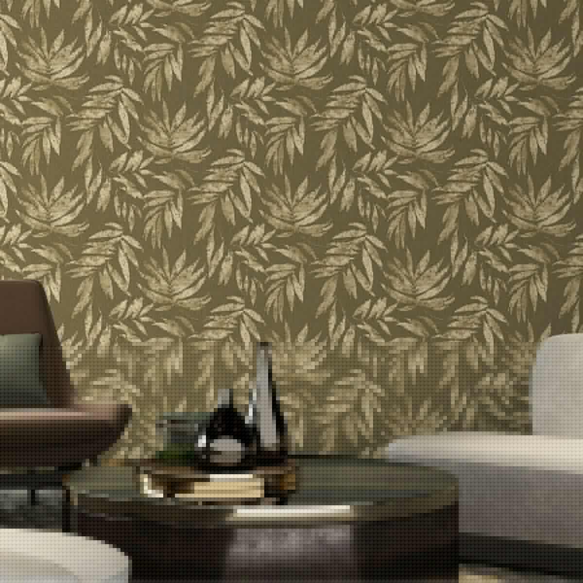 Leaf Pattern Wallpaper Green Code 1012-3 - Image 2