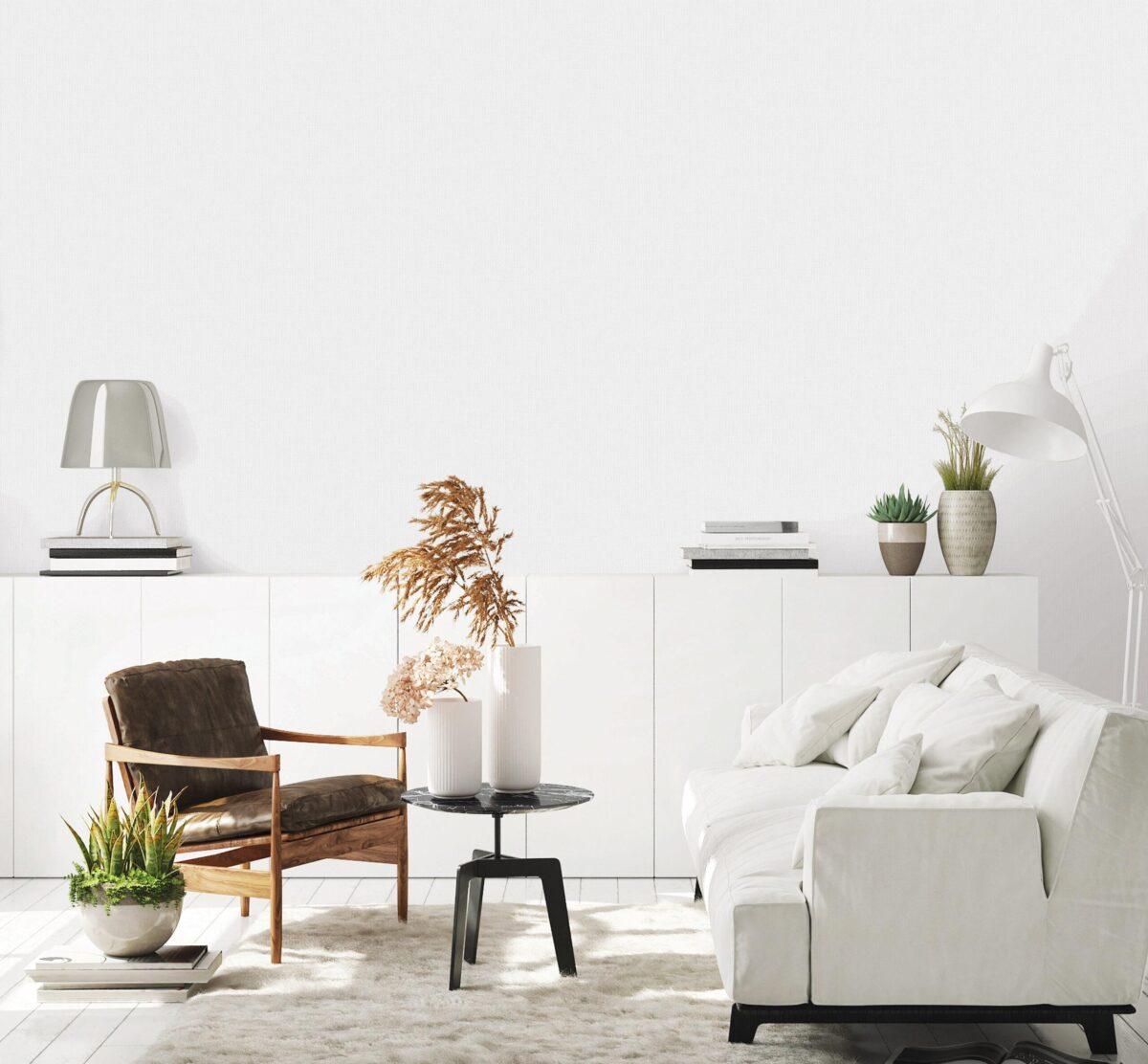 *Modern Plain Pattern Wallpaper, Colour White  Code 24203-1 - Image 2