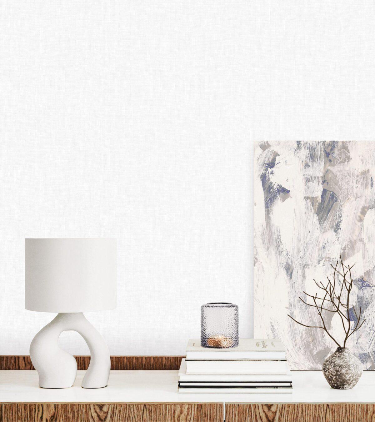 Modern Plain Pattern Wallpaper, Colour White Code 24205-1 - Image 2