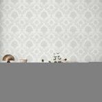 Modern Damask Pattern Wallpaper, Colour White Code 24206-1 - Image 2