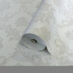 Modern Damask Pattern Wallpaper, Colour White Code 24206-1