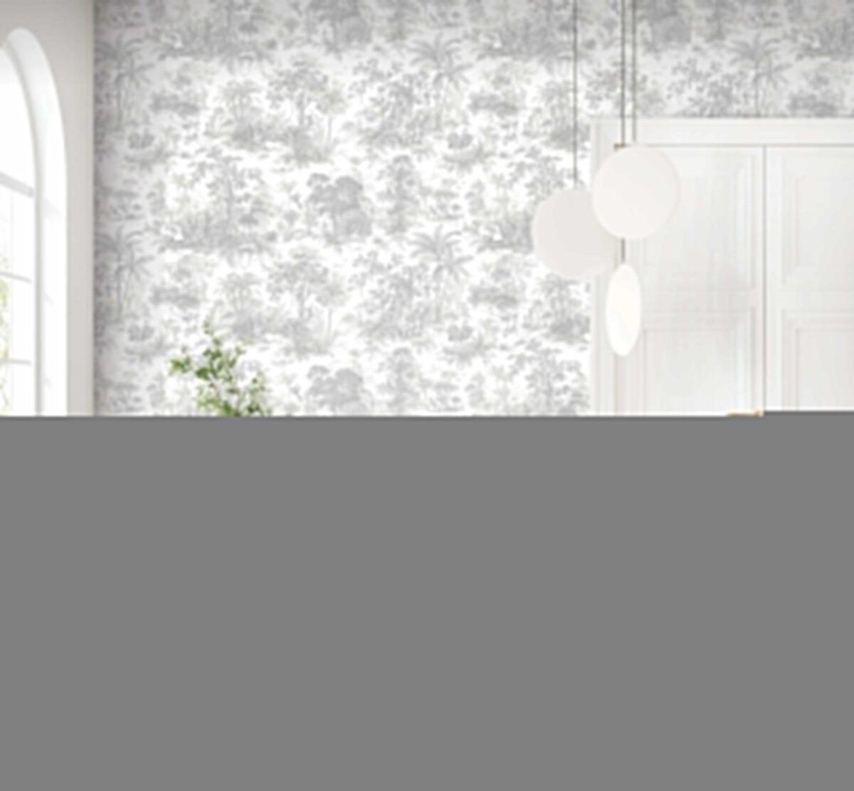 Tropical Forest Patterned Wallpaper, Colour White Code 24207-1 - Image 4