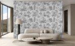 Tropical Forest Patterned Wallpaper, Colour White & Black Code 24207-3 - Image 2