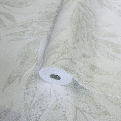 Tropical Leaf Patterned Wallpaper, Colour Green Code 24208-2