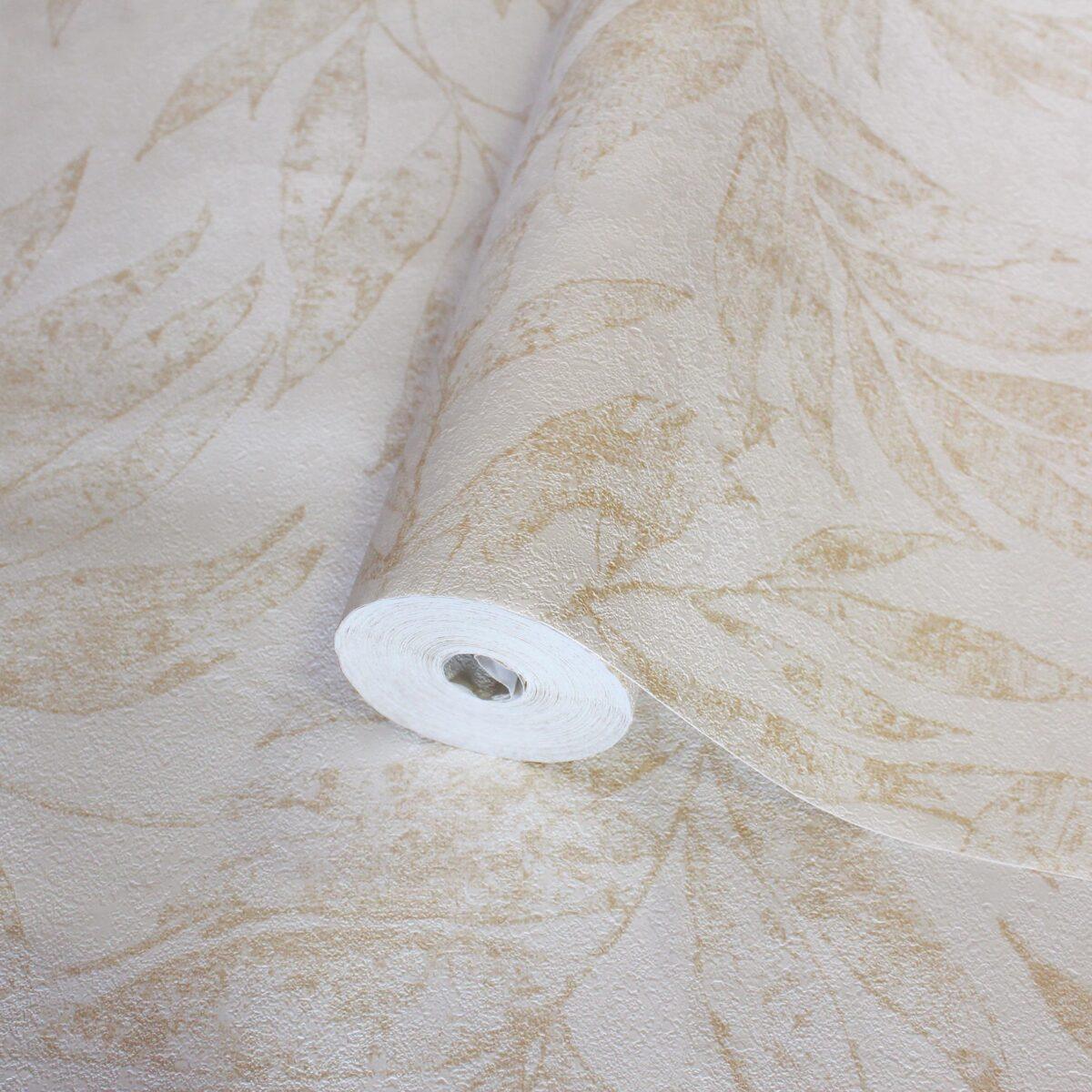 Tropical Leaf Patterned Wallpaper, Colour Cream Code 24208-3 - Image 1