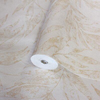 Tropical Leaf Patterned Wallpaper, Colour Cream Code 24208-3