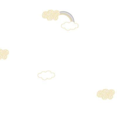 Sky Based Wallpaper with Clouds and Rainbows Colour Light, White Code 8902-2