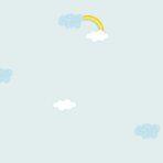 Sky Based Wallpaper with Clouds and Rainbows Colour Blue, Light Code 8902-1 - Image 2