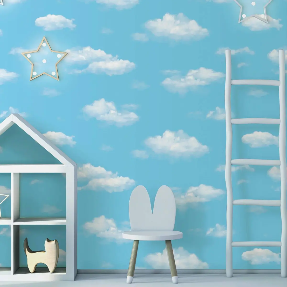 Blue Sky Wallpaper with Realistic Clouds Blue, Light Code 8904-1 - Image 3