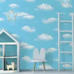 Blue Sky Wallpaper with Realistic Clouds Blue, Light Code 8904-1 - Image 3