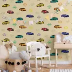 Racing Themed Wallpaper for Car and Speed Loving Kids Colors Light, Beige Code 8909-1 - Image 3