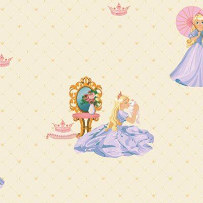 Wallpaper with Princess Themed Colors Beige, Light Code 8910-1