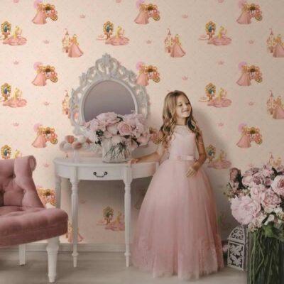 Wallpaper with Princess Themed Colors Light, Pink Code 8910-2