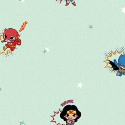Wallpaper with Popular Mini DC Heroes Colors Green, Light Code 8912-2