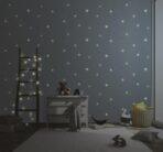 Night Glowing Star Covered Wallpaper Colors Blue, Light Code 8913-1