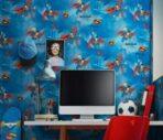 Wallpaper with Superman Design Colors Dark, Blue Code 8914-1