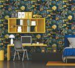 Batman Figures and Dark Colored Wallpaper Colors Blue, Dark Code 8917-1