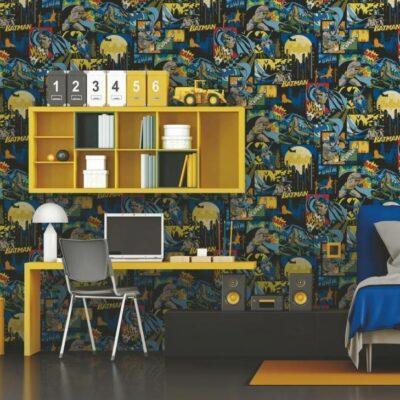 Batman Figures and Dark Colored Wallpaper Colors Blue, Dark Code 8917-1