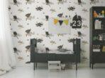 Batman Figures and Light Colored Wallpaper Colors Black, Gray, Light Code 8918-1