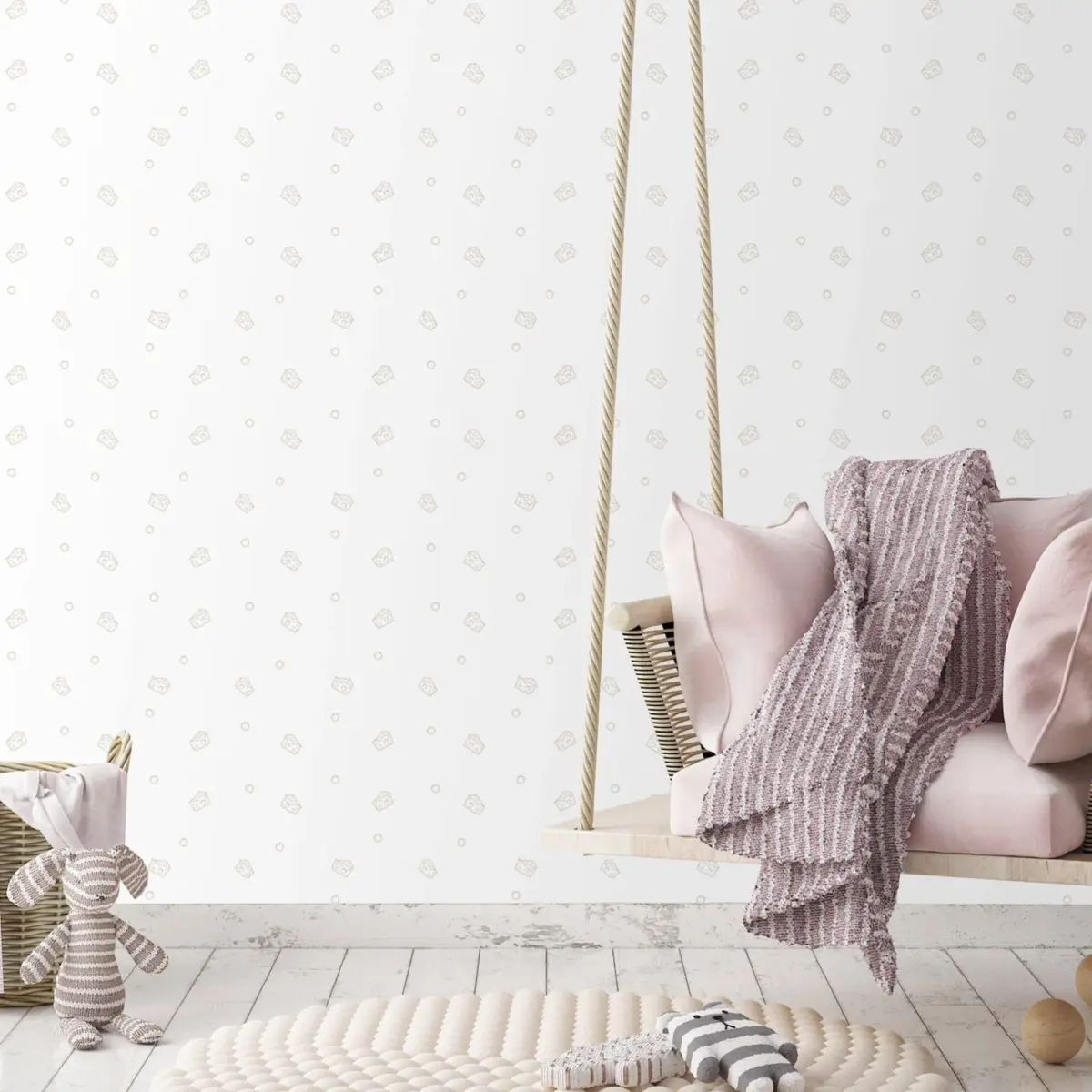 Cheese Pattern Wallpaper Colors Light, White Code 8926-1 - Image 1