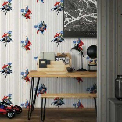 Wallpaper with DC super heroes Colors Light, Beige Code 8927-1