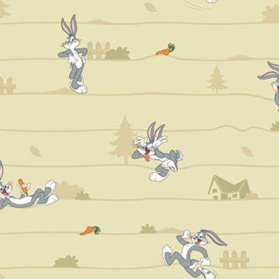 Wallpaper with Bugs Bunny Cartoon Character Colors Beige, Light Code 8934-2