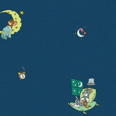 Tom and Jerry Cartoon Characters Wallpaper Colors Blue, Dark Code 8941-2