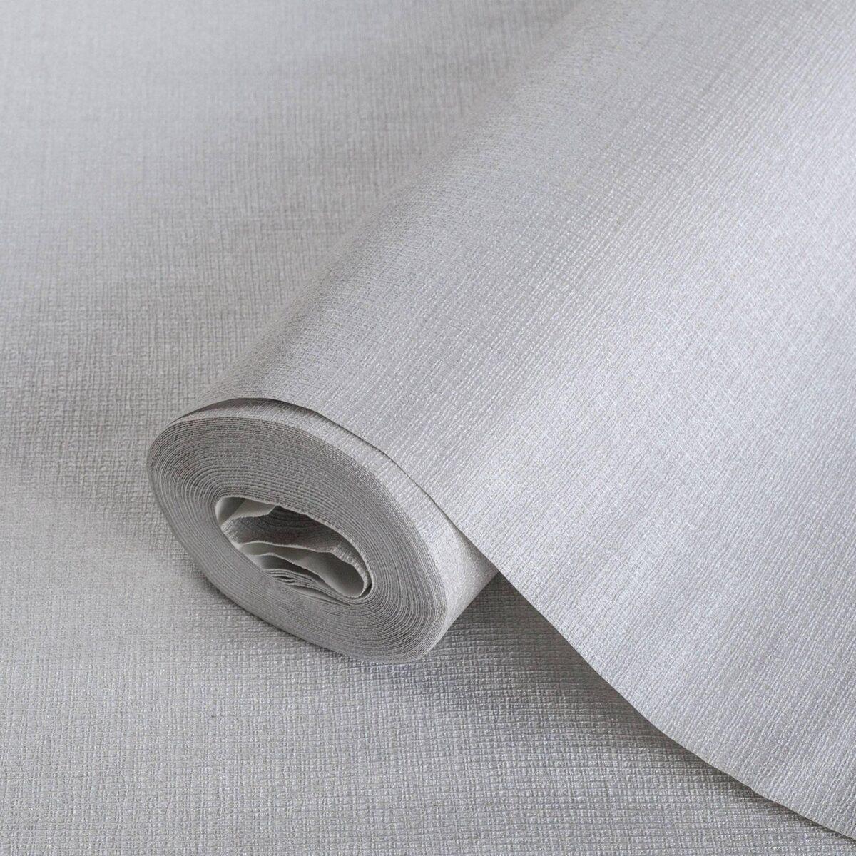 Linen Fabric Texture Wallpaper Colors Gray, Light Code 8943-3 - Image 2