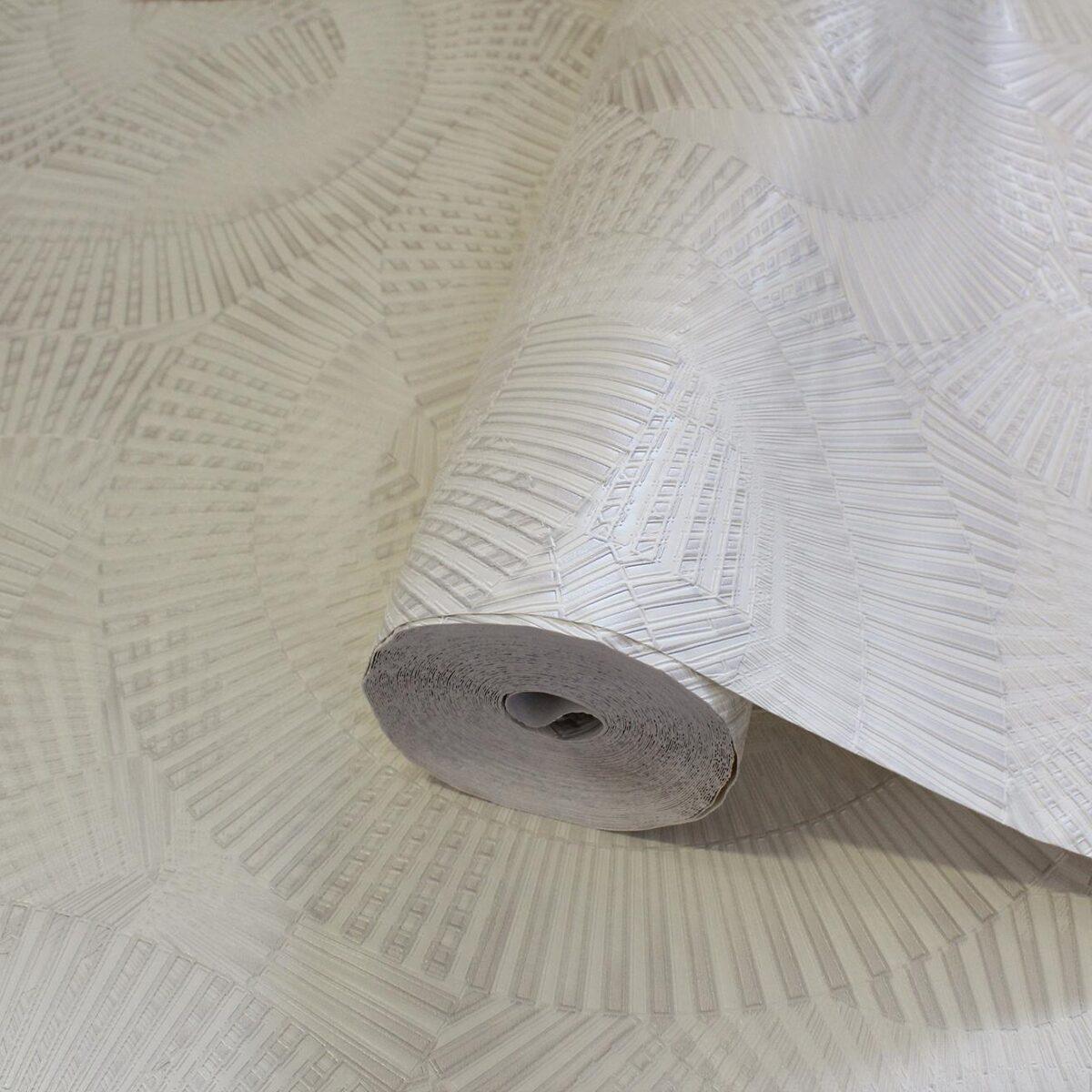 Icon Echoed Dimensions Design Wallpaper, White Colour, Code 24103-1 - Image 1