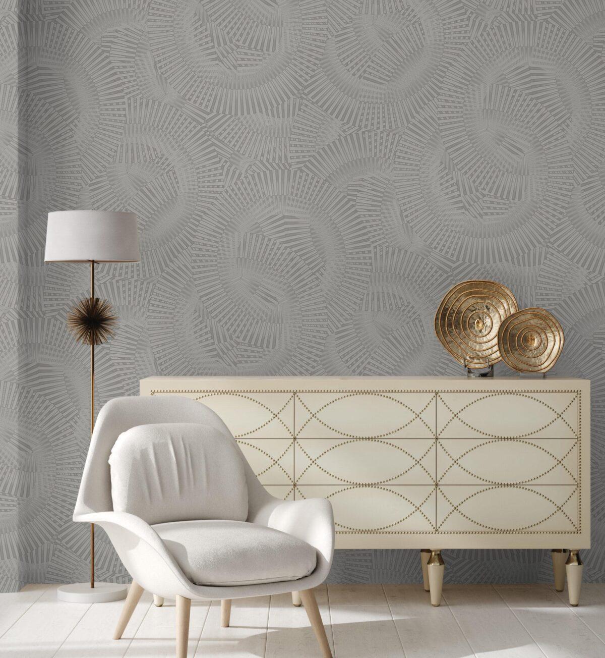 Icon Echoed Dimensions Design Wallpaper, Gray Colour, Code 24103-3 - Image 4