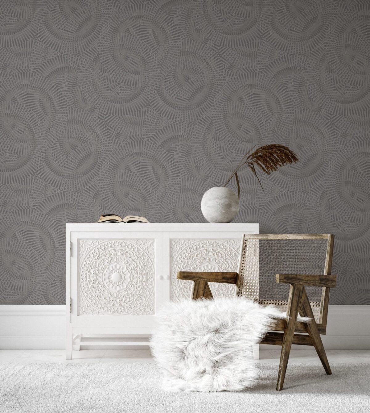 Icon Echoed Dimensions Design Wallpaper, Dark Gray Colour, Code 24103-4 - Image 3