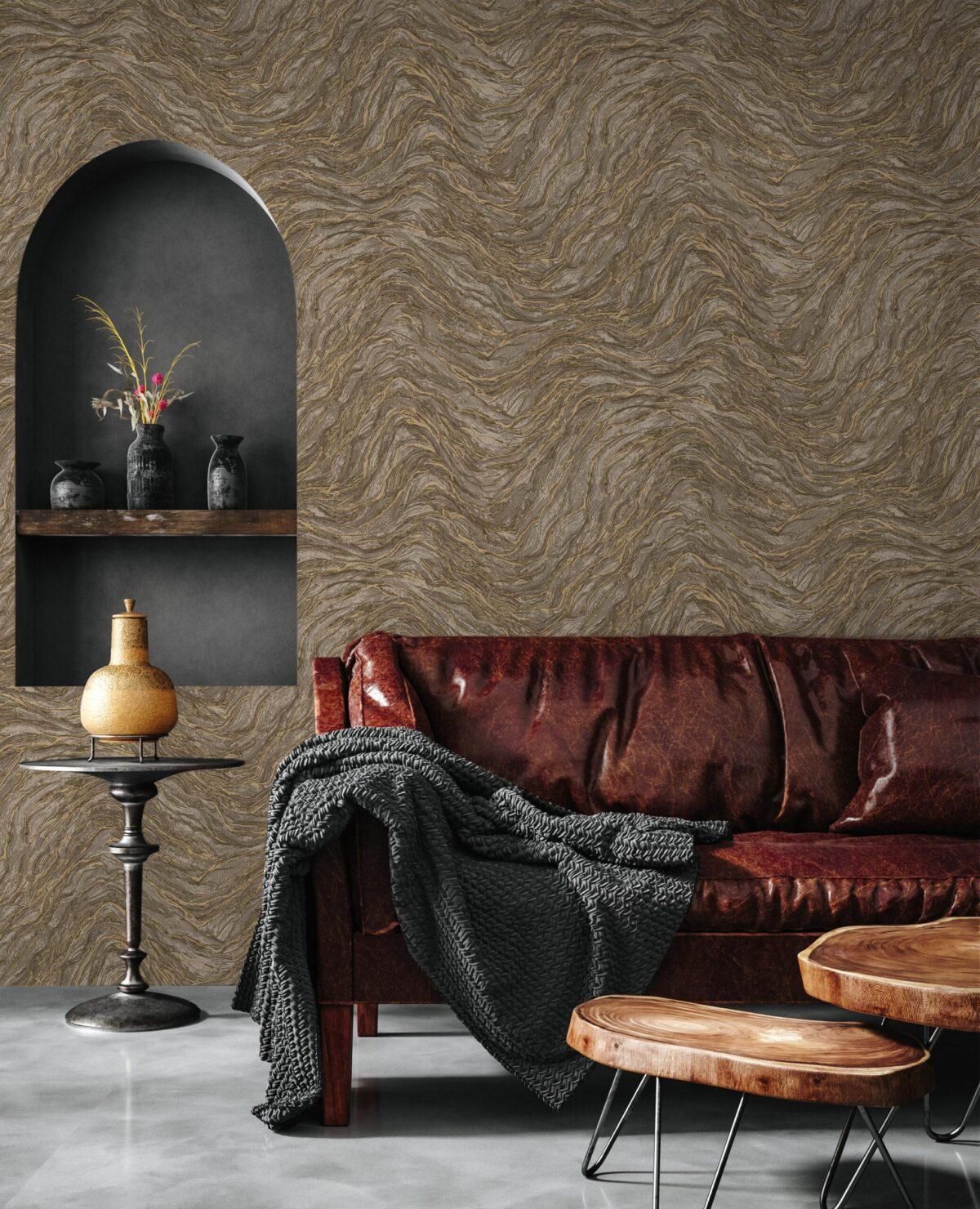 Icon Abstract Rhythm Design Wallpaper, Brown Colour, Code 24104-4 - Image 3