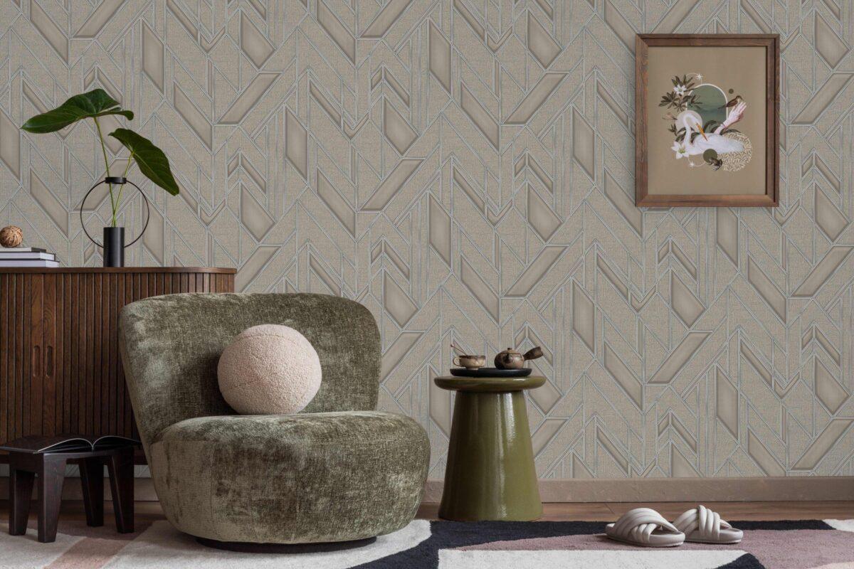 Icon Infinite Shapes Design Wallpaper, Brown Colour, Code 24113-5 - Image 3