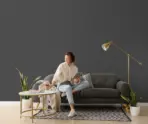 Modern Plain Pattern Wallpaper, Colour neutral Charcoal 24201-8 - Image 4